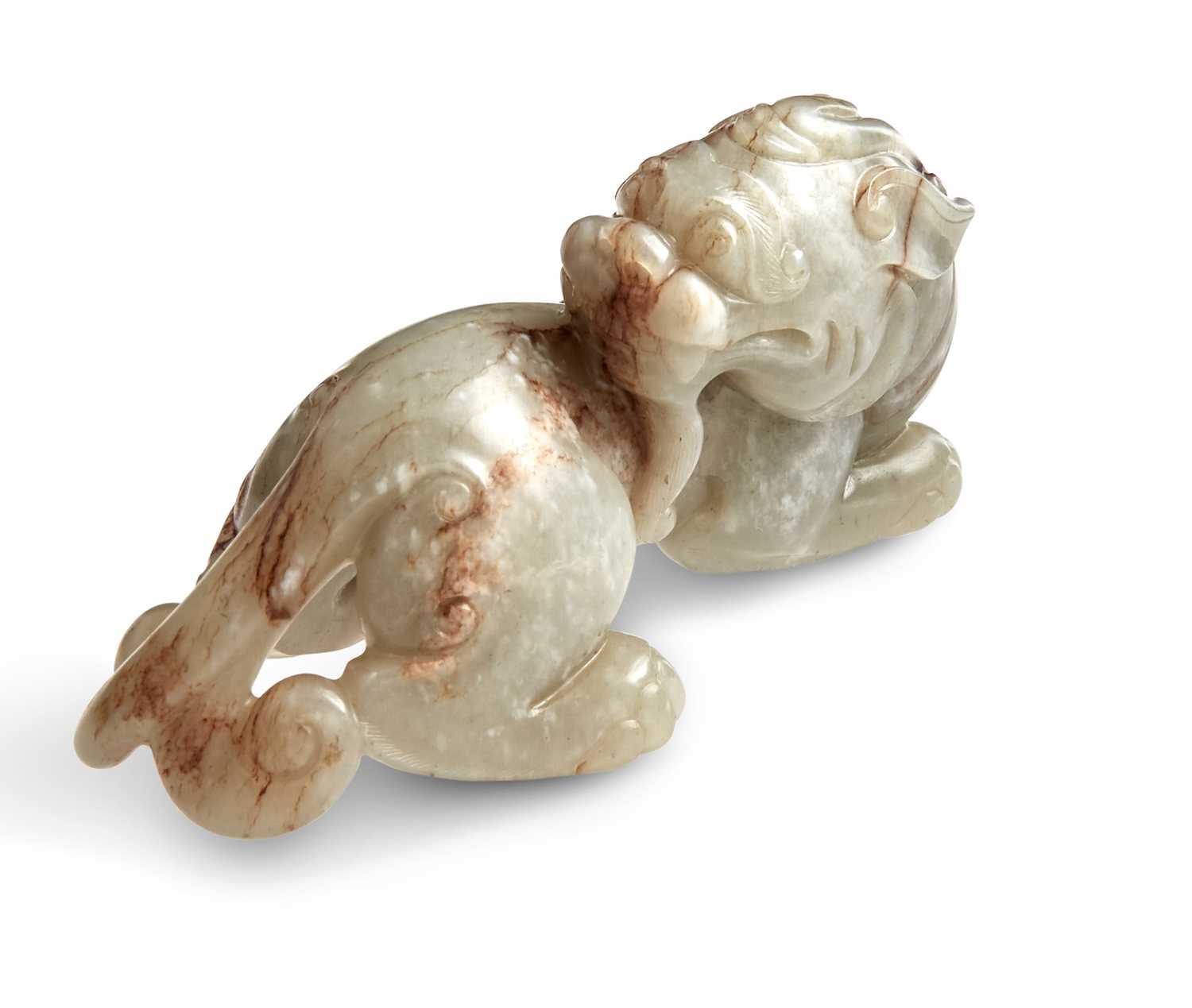 Lot 34 - A Chinese Jade Carving of a Mythical Beast