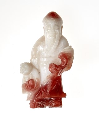 Lot 50 - A Chinese Nanhong Agate Carving of Shoulao