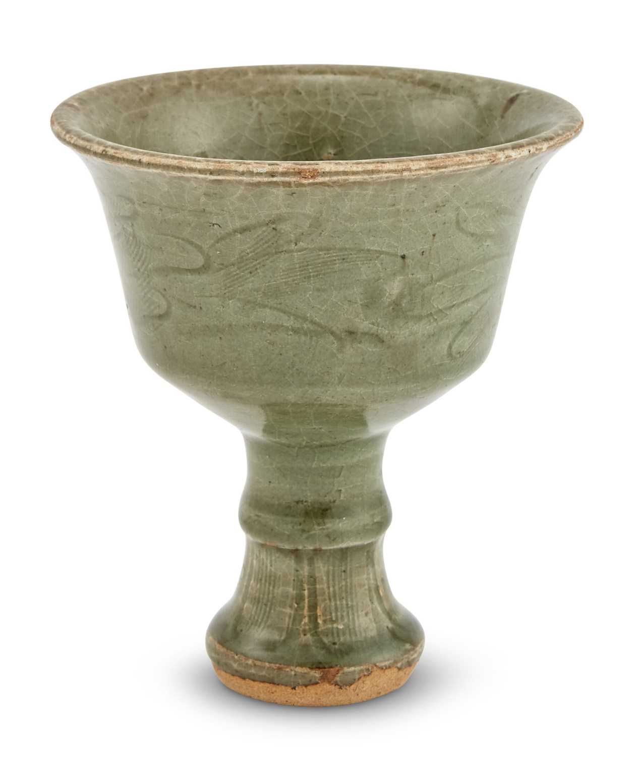 Lot 314 - A Chinese Longquan Celadon Stem Cup