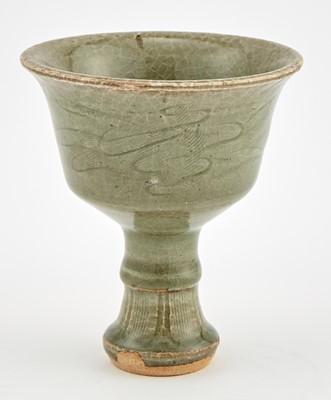 Lot 314 - A Chinese Longquan Celadon Stem Cup