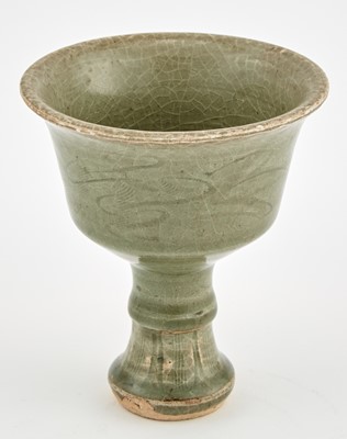 Lot 314 - A Chinese Longquan Celadon Stem Cup