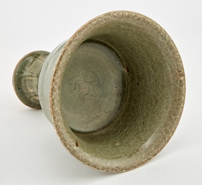 Lot 314 - A Chinese Longquan Celadon Stem Cup