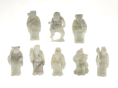 Lot 43 - A Chinese Set of  Eight Jade Immortals