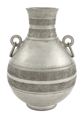 Lot 496 - A Chinese Paktong Hu Vase