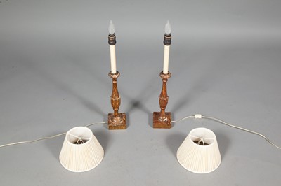 Lot 99 - Pair of Giltwood Candlestick Lamps
