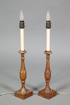 Lot 99 - Pair of Giltwood Candlestick Lamps