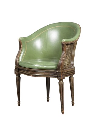 Lot 300 - Louis XVI Leather Painted Bergere