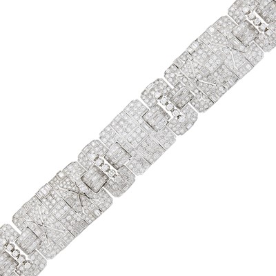 Lot 1150 - Wide White Gold and Diamond Bracelet