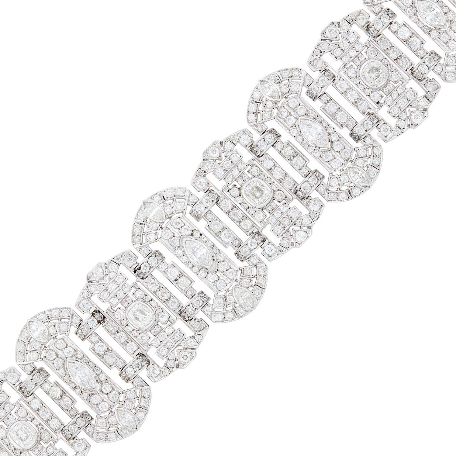 Lot 79 - Wide White Gold and Diamond Bracelet