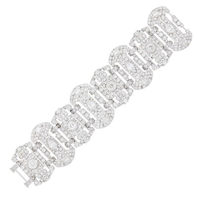 Lot 79 - Wide White Gold and Diamond Bracelet