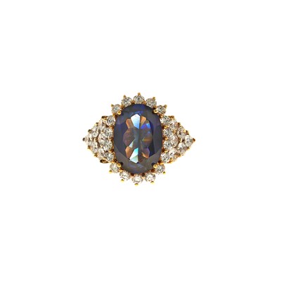 Lot 2213 - Gold and Simulated Stone Ring