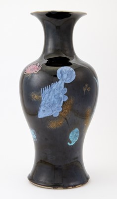 Lot 384 - A Chinese Enameled Porcelain 'Sea Life' Vase