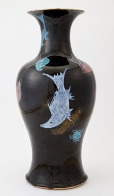 Lot 384 - A Chinese Enameled Porcelain 'Sea Life' Vase