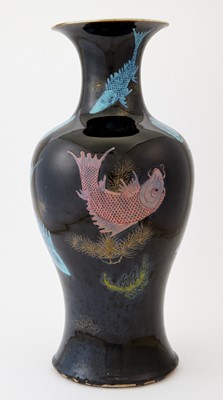 Lot 384 - A Chinese Enameled Porcelain 'Sea Life' Vase