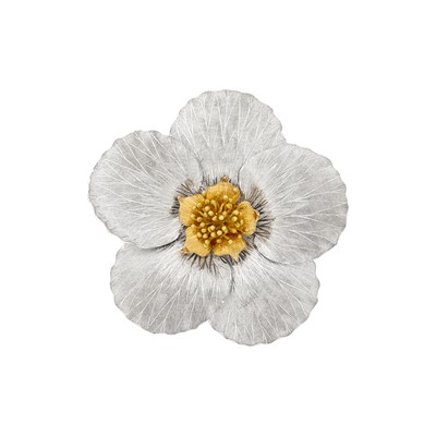 Lot 21 - Buccellati Two-Color Gold Flower Clip-Brooch
