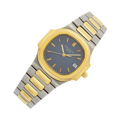 Lot 81 - Patek Philippe Stainless Steel and Gold 'Nautilus' Wristwatch, Ref. 3900