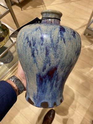 Lot 200 - A Chinese Flambe-Glazed Porcelain Meiping