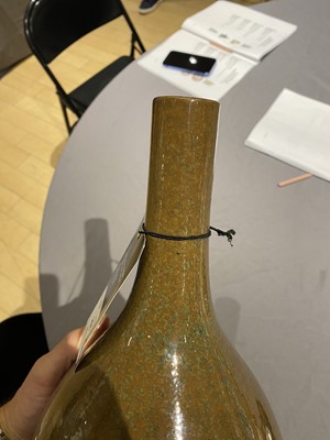 Lot 206 - An Unusual Chinese Brown Flambe Bottle Vase
