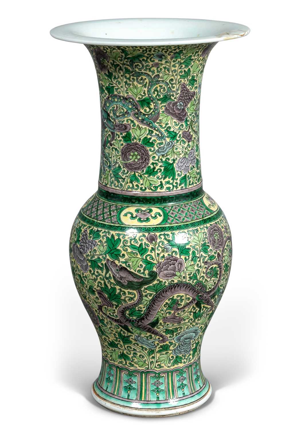 Lot 219 - A Chinese Famille Verte Porcelain Vase