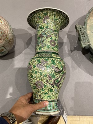 Lot 219 - A Chinese Famille Verte Porcelain Vase