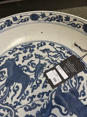 Lot 325 - A Large Chinese Blue and White Porcelain Charger