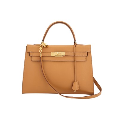 Lot 1232 - Hermès Brown Leather 'Kelly 30 cm' Bag