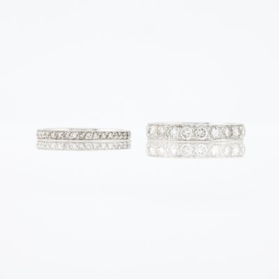 Lot 1065 - Two White Gold and Diamond Band Rings
