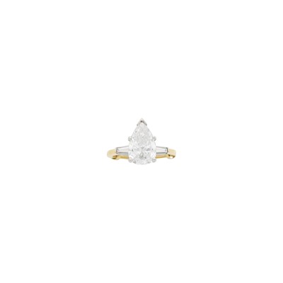Lot 97 - Two-Color Gold and Laser-Drilled Diamond Ring