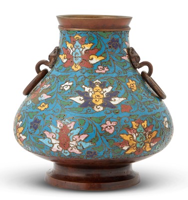 Lot 123 - A Chinese Champleve and Bronze Vase