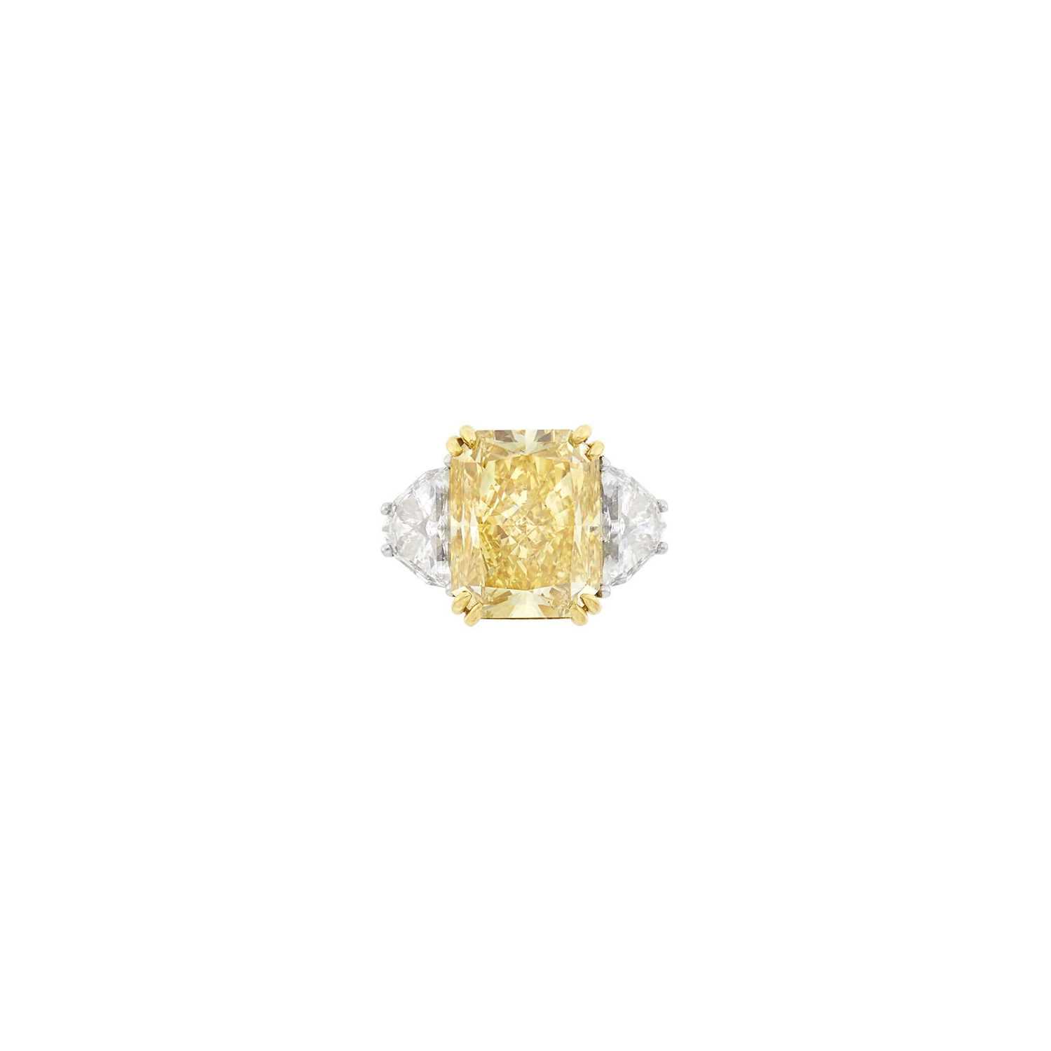 Lot 230 - Platinum, Gold, Fancy Brownish Yellow Diamond and Diamond Ring