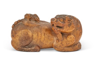 Lot 76 - A Chinese Soapstone Carving of a Buddhist Lion