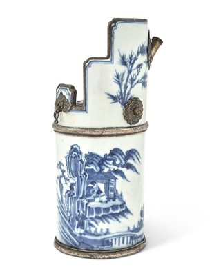 Lot 176 - A Rare Chinese Bleu de Hu Porcelain Water Pipe made for the Vietnamese Market