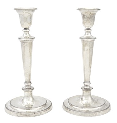 Lot 211 - Pair of Ensko Sterling Silver Candlesticks