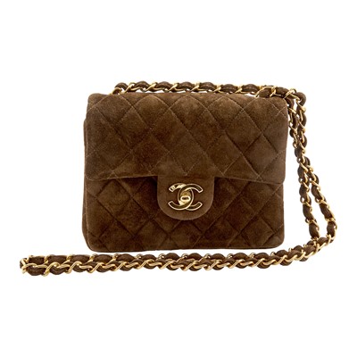 Lot 1172 - Chanel Brown Suede Mini Flap Bag