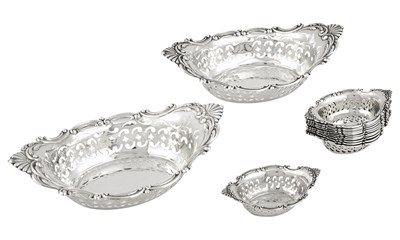 Lot 1295 - Graduated Set of Gorham Sterling Silver Dessert and Nut Dishes