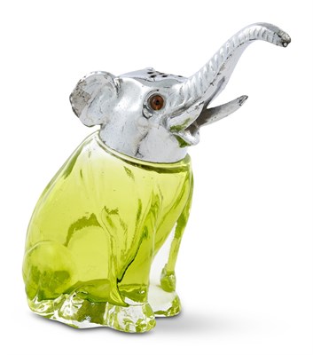 Lot 692 - Novelty Chromed Metal and Green Glass Caster