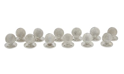 Lot 16 - Set of Twelve Tiffany & Co. Sterling Silver Shell Form Place Card Holders