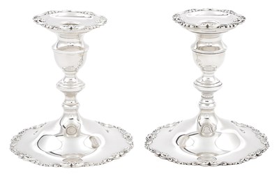 Lot 1079 - Pair of American Sterling Silver Candlesticks