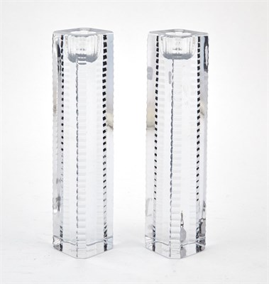 Lot 701 - Pair of Ralph Lauren Glass Candlesticks