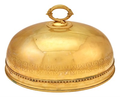 Lot 1153 - Gilt-Silver Plated Meat Dome Length 20 inches.