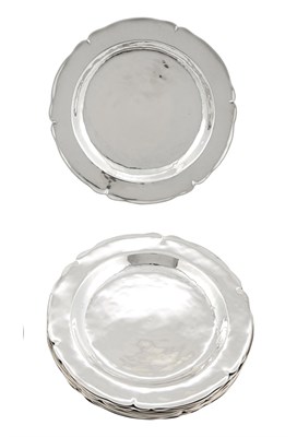 Lot 1061 - Set of Twelve South American Silver Bread Plates