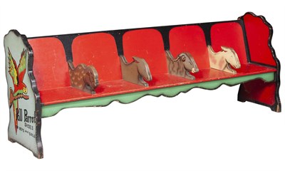 Lot 346 - Paint-decorated "Poll Parrot" Shoe Store Bench