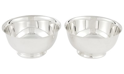 Lot 1198 - Pair of Tiffany & Co. Sterling Silver Revere Form Bowls