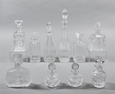 Lot 1051 - Group of Ten Cut Glass Decanters <RHeight of...