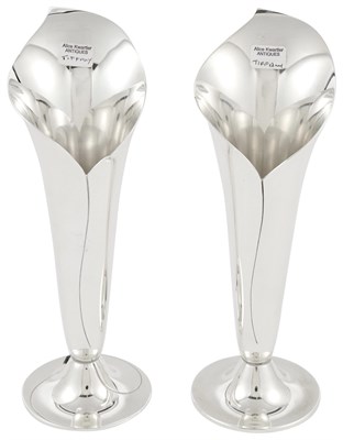 Lot 1030 - Matched Pair of Tiffany & Co. Sterling Silver Vases