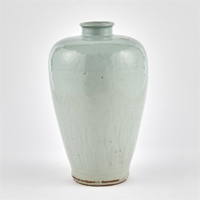 Lot 320 - A Chinese Pale Celadon Glazed Stoneware Meiping