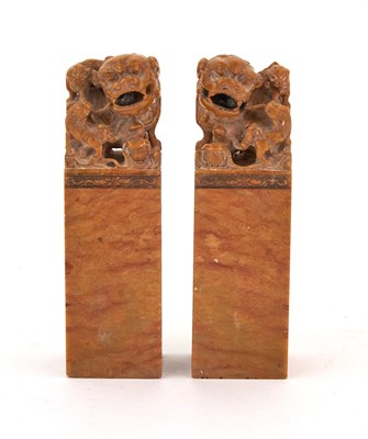 Lot 182 - A Pair of Chinese Soapstone Seals