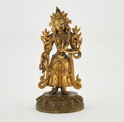 Lot 347 - A Chinese Gilt Bronze Figure of Standing Tara