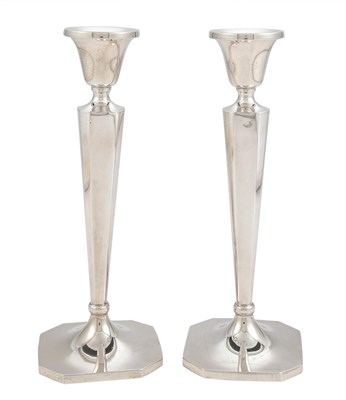Lot 1187 - Pair of American Sterling Silver Candlesticks