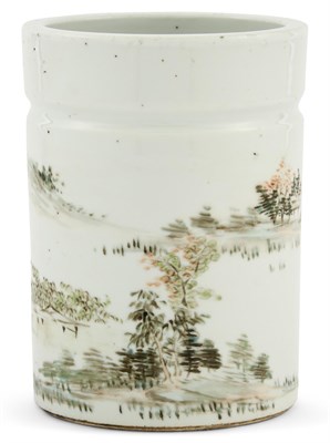 Lot 318 - A Chinese Qianjiang Porcelain Brush Pot